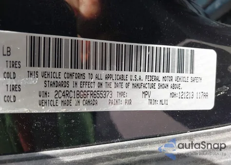 2015 Chrysler Town & Country Touring z USA, uszkodzony, nr VIN 2C4RC1BG6FR655373